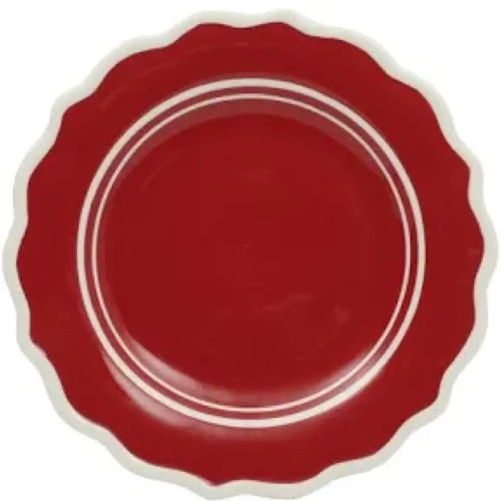 Four NWT The Pioneer Woman Ainsley 8.5-Inch Salad Plate, Red - Picture 1 of 7